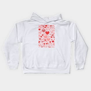 Red Lovely Hearts Kids Hoodie